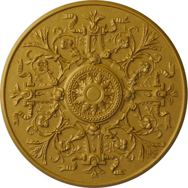 Ekena Millwork Versailles Ceiling Medallion (Fits Canopies up to 3 1/4"), 33"OD x 1 3/4"P, Pharaohs Gold CM33VEPGS - main